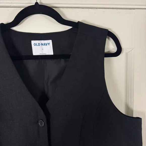 Old Navy Women’s Linen Blend Black Vest - Picture 4 of 6